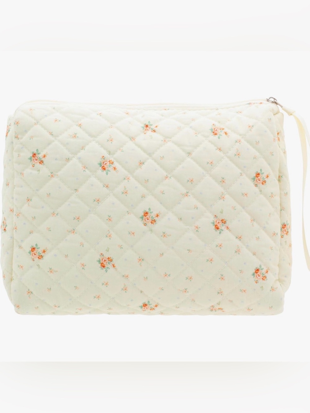 Quilted Floral Makeup Bag